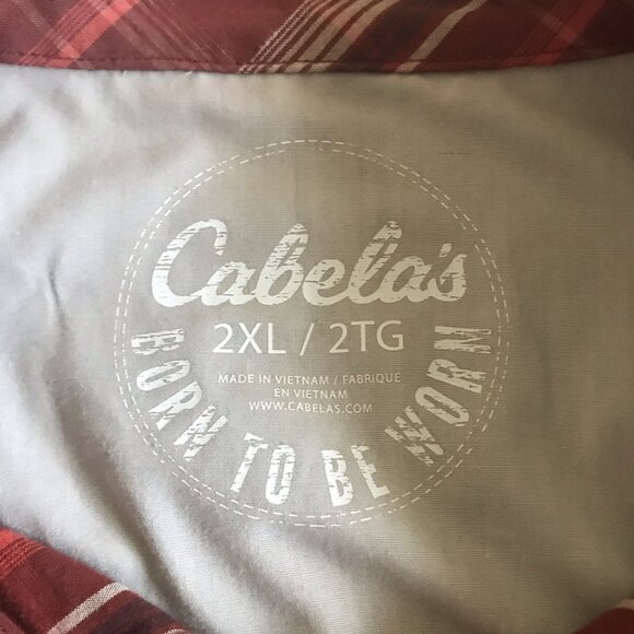 Cabela's Button Up Plaid Shirt Men’s Size 2X Short Sleeve Collared Casual Cotton - Picture 4 of 6